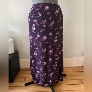 Vintage Cottagecore Floral Purple Skirt